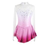 JRUIA Abito da Gara di Pattinaggio Artistico su Ghiaccio per Ragazze Costume da Pattinaggio su Rotelle con Cristalli da Donna Body da Ginnastica Artistica Sfumatura di Moda,A,5_8Years