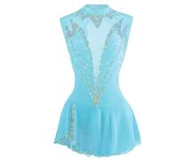 JRUIA Costume da Pattinaggio da Donna Abiti da Pattinaggio per Ragazze per La Competizione Professionale Rinestone Fatto A Mano Gonna per Esibizione di Ginnastica Artistica All'aperto,D,7/10