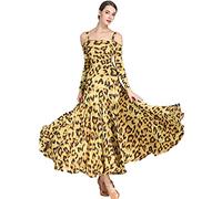 JRUIA Costumi di Flamenco per La Pratica Dancera per Esibizione in Valzer Moderna Stampata da Donna Outfit da Ballo di Salsa Tango Abiti da Sala da Ballo Vestito da Festa,B,M