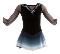 JRUIA Figura Abiti da Allenamento da Ballo da Ballo per Ragazze Semplice Generoso Adolescenti Gonne per Le Prestazioni di Pattinaggio Ghiaccio Ginnastico Fatto A Mano Gradiente di Moda,A,15/16