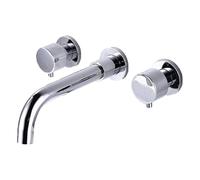 JRUIA Rassegno per Vanità del Gruppo Muro A 3 Buche, Tocca di Montaggio A Parete Tap da Bagno, Lavello A 2 Leva Che Mescola La Parentesi A Parete della Batteria, Adattamento in Ottone