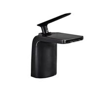 JRUIA Rubinetto A Cascata Nostalgico Antico Rubinetto per Lavabo retrò Nero Opaco Spazzolato Miscelatore Monocomando per Lavello Ottone Bronzo Lucidato A Olio