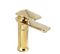 JRUIA Rubinetto da Bagno Monocomando Dorato, Adatto per Bagni E Lavabi, Rubinetto Moderno per Lavello da Cucina, Disponibile Acqua Calda E Fredda, Rubinetto da Cucina Monoforo in Ottone,C