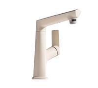 JRUIA Rubinetto da Cucina Estensibile, Miscelatore Monocomando Dorato per Lavello, con Doccetta Estraibile, 2 Funzioni, Rubinetto per Bagno con Erogazione di Acqua Calda E Fredda,Bianca