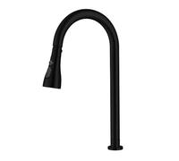 JRUIA Rubinetto da Cucina Moderno in Argento, Miscelatore Monoforo Girevole A 360°, 2 Tipi di Getto, Rubinetto Monocomando per Lavello in Ottone, Rubinetto Estraibile per Bagno,Nero