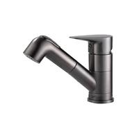 JRUIA Rubinetto da Cucina Monoforo Argento, Rubinetto per Lavello Girevole A 360°, 2 Tipi di Getto, con Doccetta Estraibile, Miscelatore Monocomando, Rubinetto per Lavello da Bagno,Grigio