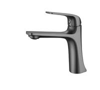 JRUIA Rubinetto Monoforo Moderno Grigio per Bagno, Miscelatore per Lavabo, Acqua Calda E Fredda, Miscelatore Monocomando per Bagno E Lavello, Miscelatore per Cucina, Ottone,A