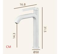 JRUIA Rubinetto per Bagno Bianco Latte, Cartuccia in Ceramica Monoforo di Alta qualità, con Erogazione di Acqua Calda E Fredda, Miscelatore per Cucina, Moderno Materiale in Ottone,F