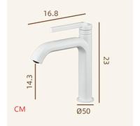 JRUIA Rubinetto per Bagno Bianco Latte, Cartuccia in Ceramica Monoforo di Alta qualità, con Erogazione di Acqua Calda E Fredda, Miscelatore per Cucina, Moderno Materiale in Ottone,G