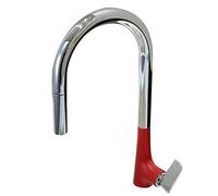 JRUIA Rubinetto per Bagno Bianco, Rubinetto per Lavabo da Cucina in Ottone, Acqua Calda E Fredda, Miscelatore per Bagno E Lavello Girevole A 360°, Rubinetto da Cucina Moderno Estraibile,Rosso