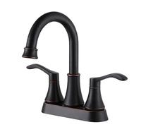 JRUIA Rubinetto per Bagno Cromato, Rubinetto per Lavabo in Ottone A Due Maniglie, Disponibile Acqua Calda E Fredda, Rubinetto per Cucina, Moderno Montaggio A Doppio Foro,C
