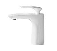 JRUIA Rubinetto per Bagno, Rubinetto per Lavabo Bianco Monoforo, Rubinetto per Cucina Monocomando, con Acqua Calda E Fredda, Miscelatore per Cucina E Lavello in Ottone, Stile Moderno