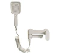 JRUIA Rubinetto per Vasca Bianco Latte, Rubinetto per Vasca Girevole A 90° con Doccetta, Supporto Doccia in Ottone, Soffione Doccia A Parete, Set Doccia in Stile Moderno, con 2 Funzioni,Grigio