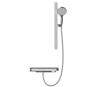 JRUIA Soffione Doccia da Parete Cromato per Bagno, Include Rubinetto per Vasca E Soffione Doccia Regolabile, Set Completo di Sistema Doccia di Alta qualità, Ottone, Stile Moderno