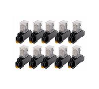 JRXFXEKW 10 Set Relè con Presa Bobina Generale DPDT Micro Mini Relè Elettromagnetico Interruttore LED AC 110/220 V DC 12/24 V MY2NJ MY3NJ (Color : My3nj Hh53p, Size : DC24V)