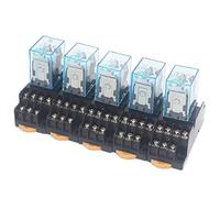 JRXFXEKW 5set MY2P HH52P MY2NJ Bobina del relè Generale DPDT Mini Relè Elettromagnetico Interruttore con Base Presa LED AC 110V 220V DC 12V 24V (Size : AC220V)