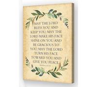 JRXFXEKW Aaronic Blessing Scripture Art - Vintage Numbers 6:24-26, Inspirational Christian Wall Decor for Living Room & Prayer Space(Unframed,08x12inch(20x30cm))