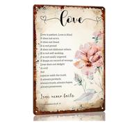JRXFXEKW Bible Quote Tin Plaque Gift for Wedding Baptism 8x12 Inch | Premium metal with rust proof coating ensures long lasting beauty for years
