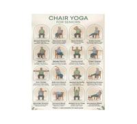 JRXFXEKW Chair Yoga Poster Seated Workout Chart for Beginners Gentle Exercises for Stability and Mobility Home Gym Wall-Art(Unframed,12X18inch(30X45cm))