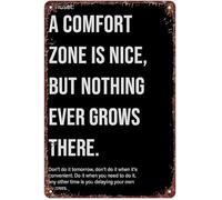 JRXFXEKW Discipline Saying Metal Tin Sign Comfort Is Your Enemy Grind Mindset For Office Training Studio Wall 8 X 12 inch