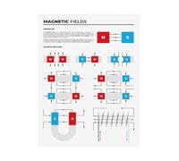JRXFXEKW Electromagnetism Poster Showing Magnetic Fields for Schools | Detailed physics visual helping learners grasp field theory concepts(Unframed,16X24inch(40X60cm))