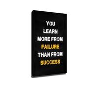JRXFXEKW Failure Success Learning Quotes Poster | Inspirational typography reference for home office(Framed,16X24inch(40X60cm))