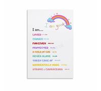 JRXFXEKW God's Love for Poster - Bible Affirmations, Canvas Wall Decor for Playroom or Study(Unframed,12x18inch(30x45cm))