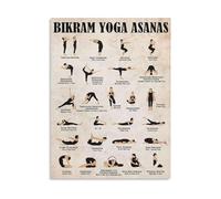 JRXFXEKW Hot Yoga Asanas Sequence Poster - Traditional Poses Guide Chart for Yoga Practice & Studio Wall Art(Framed,08x12inch(20x30cm))