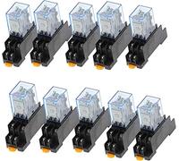 JRXFXEKW Relè 10 Set/Lotto Relè for Usi Generali MY2 DPDT 8 Pin MY2NJ Relais 12V 24V 36V 110V 220V 380V Interruttore del relè con Presa PCB (Size : AC 220V)