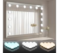 JRXH Kit di luci per specchio stile Hollywood, con colore e luminosità regolabili e 14 lampadine LED per il trucco, illuminazione per specchio, lampada da specchio per il tavolo da trucco