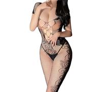 JRYXD Body Sexy Donna Con Scollo Aperto, Calza A Rete Sensuale Ed Elastica, Intimo Comodo Per Serata Romantica, San Valentino, Festa, Servizio Fotografico Boudoir, Abbigliamento Seducente
