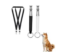 JRYXDS 2 Pcs Fischietto Per Cani, Fischietto Per Cani Ad Alta Frequenza, Silenzioso, Frequenza Regolabile, Adattoper Cani Con Cordino Regolabile Per Richiamo Controllo Dell'Abbaio, Nero+ Bianco