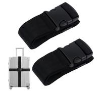 JRYXDS 2 Pezzi Cinghia per Valigia in Polipropilene, Cinghie da Viaggio a Croce per Valigie 20-32 Pollici, Ideali per Campeggio e Viaggi, Nero, 200 x 5 cm