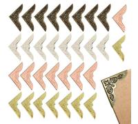 JRYXDS 32 Pezzi Metallo Angolo Di Protezione, Paraspigoli Vintage,Protezione Dell'Angolo,Libri Retrò Protezioni Angolo,Per Album Fotografici Libri File Menu