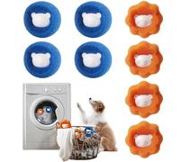 JRYXDS 8 Pezzi Acchiappa Peli per Lavatrice in Spugna e PP, Antigroviglio e Alta Assorbenza, Perfetti per Pulizia di Vestiti e Asciugamani, Arancio e Blu, 6 x 3.5 cm