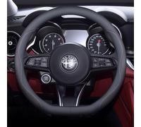 JRZCXGZX Coprivolante Auto per Alfa Romeo Stelvio 2017-2023 2024 Antiscivolo Durevole Facile da Installare Volante Protettore Decorazione Auto Interno Copertura di Volante,Two-Color Line