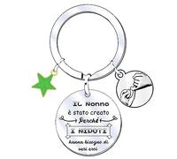 JRZDFXS Regali di Natale Portachiavi per Nonno e Nonna - Regalo Uomo Donna dai Nipoti - Personalizzato 'Ti Vogliamo Bene' (8)