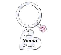 JRZDFXS Regali di Natale Portachiavi per Nonno e Nonna - Regalo Uomo Donna dai Nipoti - Personalizzato 'Ti Vogliamo Bene' (2)