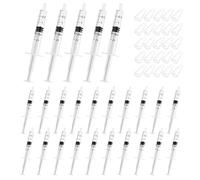 Jrzyhi 25 siringhe in plastica da 2,5 ml, senza ago, siringa dosatrice indipendente, sigillo per colla, inchiostro, olio motore, laboratorio, siringa dosatrice, non uso medico