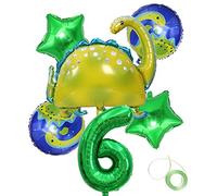 Jrzyhi Dino Compleanno Decorazione Dino Palloncini 6 Anni Compleanno Dinosauro 6 Anni Decorazione Compleanno 6 Dinosauri Bambini Decorazione Per Festa Giungla Bambini Dinosauro Festa Decorazione
