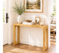 JS Ellie Consolle Ingresso Stretta Salvaspazio in Legno Massello | Tavolo Moderno e Sottile per Corridoio,Soggiorno,Dietro Divano,Ingresso e Finestra(Natural wood finish,120*30cm/47.2*11.8in)