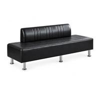JS Ellie Divano per Sala d’Attesa con Schienale, Panca in Ecopelle Nera | Seduta Reception Imbottita ad Alta Portata per Ufficio, Salone, Clinica, Hotel e Negozio(C,130CM/51.18IN)