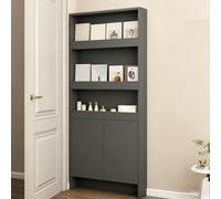 JS Ellie Libreria a Scomparsa Dietro la Porta - Libreria Sottile e Nascosta: Salvaspazio, Ideale per Camerette, Camere da Letto, Soggiorni e Uffici 2-Tier Premium Gray 35.4 * 4.7 * 70.9in