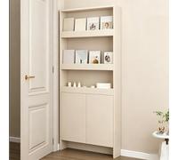 JS Ellie Libreria a Scomparsa Dietro la Porta - Libreria Sottile e Nascosta: Salvaspazio, Ideale per Camerette, Camere da Letto, Soggiorni e Uffici 2-Tier Khaki-Gray 31.5 * 4.7 * 70.9in