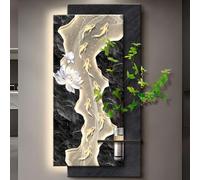 JS Ellie Pittura con Texture in Pietra arenaria 3D, Decorazione Moderna da Parete con Luce a LED, Adatta per Soggiorno, Ingresso e corridoio D 50 * 100cm (Electric)