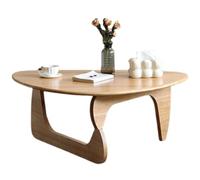 JS Ellie Tavolino triangolare dalla forma irregolare, dal design unico, realizzato in legno massello al 100%, adatto per soggiorni, balconi e soggiorni Natural wood color 90cm