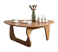 JS Ellie Tavolino triangolare dalla forma irregolare, dal design unico, realizzato in legno massello al 100%, adatto per soggiorni, balconi e soggiorni Cherry color 90cm