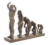 JS GartenDeko Scultura Evoluzione dell’Uomo Bronzo-Look L 32,6 cm