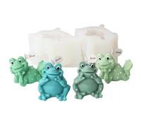 JS MOLD Stampo in silicone 3D a forma di rana, 2 stampi per candele, stampi in silicone per candele aromatiche fai da te, artigianato, decorazione per la casa