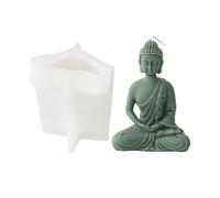 JS MOLD Stampo in silicone 3D Buddha, stampo per candele, fai da te, 3D, statuette di Buddha, per gesso, sapone, candele di cera di soia (02#)
